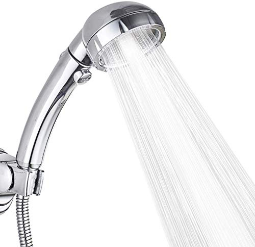ZCCZJS Shower System Shower Head, Low Water Pressure Boosting Handheld Shower Head High Pressure Water Saving 3 Powerful Spray Settings with ON/Off Button for Bathroom – Chrome