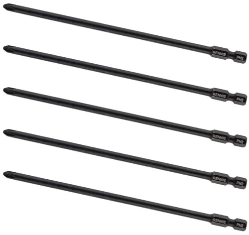 5 x Rennie Tools 152mm Long PH2 Compatible with Festool AF55-DWP/DWC PH2-AF 55 Autofeed Collated Drywall Screwdriver Gun Bit Heavy Duty Phillips No.2