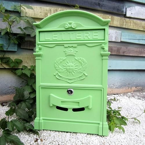 FLTRGO Wall Mailbox Mit Sperre, Sperrsicherheits -Mailbox, Vintage -Mailbox, Außenaluminium -Mailbox, Wall -Mailbox Mit Wasserdichten Abdeckungen, Sichere Pakete Für Pakete ~///