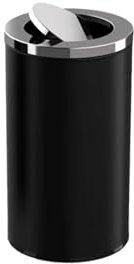 ASerZenith Poubelle de Salle de Bain 15L/25L/50L en Acier Inoxydable, extincteur de fumée, Poubelle de Cuisine Noire avec Couvercle pivotant, Corbeille à Papier pour la Maison, Le b(One Color-Large)