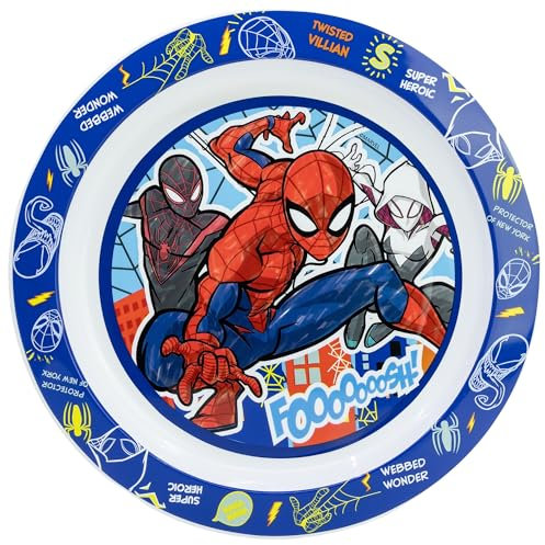 Assiette réutilisable en plastique compatible micro-ondes Spiderman