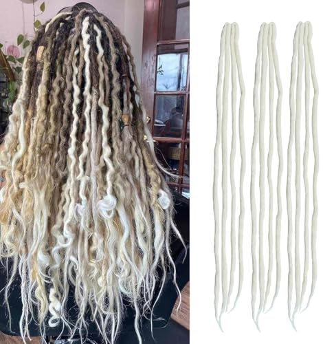 Dsoar Clip In Wolle Dreadlocks Verlängerung 22 Zoll 3PCS Leichte Synthetische Dreads mit Clips Weich Häkeln Loc Erweiterungen