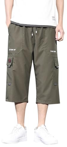 CEWIFO Pantaloncini Running Salopette Jeans Corta Uomo Pantaloni Corti Ragazzo con Tasche Largo
