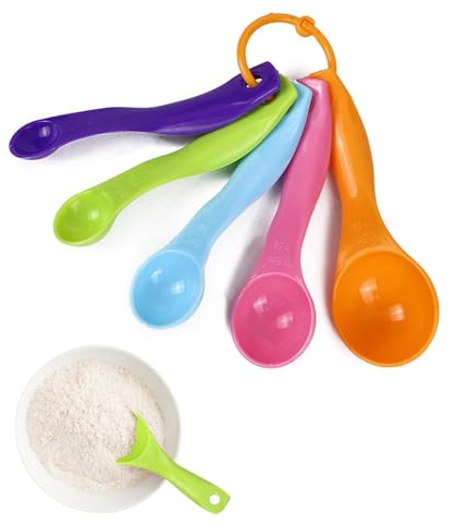 Cucharaditas de medición de cucharas - 5 piezas de acero inoxidable Conjunto de cucharas de medición | Mediciones precisas para cocinar, hornear y frascos de especias