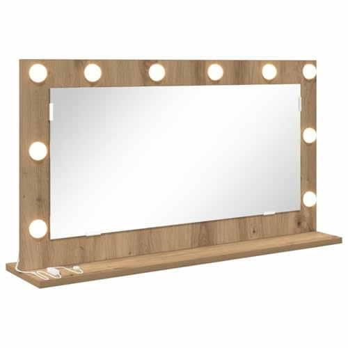 vidaXL Waschtischspiegel Artisan-Eiche 80 x 45 x 18 cm Rechteckig | Eingebaute LED-Lichter erhellen deinen Raum und sehen fantastisch aus, Hat ein elegantes Finish aus Artisan Eiche,