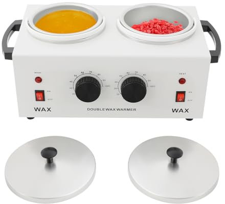 Calentador de cera doble eléctrico profesional calentador para depilación temperatura ajustable calentador de olla de cera,para el hogar, salón de belleza, spa