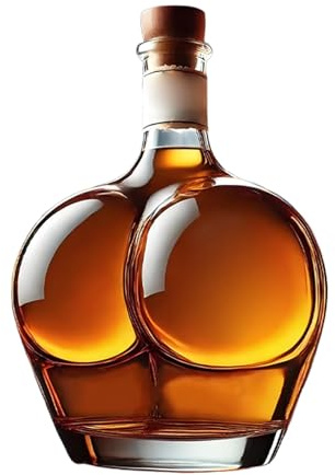 Bouteille à whisky – Bouteille d'alcool de forme réaliste et amusante | Décanteur de vin au design fantaisie | Large application récipient pour saké, thé glacé, tequila, vodka, vin rouge, jus de rhum