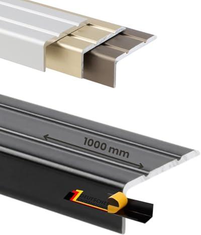 KARAT Treppenkantenprofil ohne Bohren - 1000mm - Winkelprofil 24,5 x 10 mm - (Schwarz, Selbstklebend)