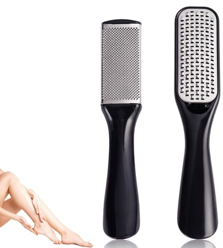 Eastrise Smoothing Foot File, Double Sided to Exfoliate and Remove Dry Dead Skin, Eliminates Corns, Calluses & Dead Hard Cracked Skin Calluses Remover (2Pcs/Black)
