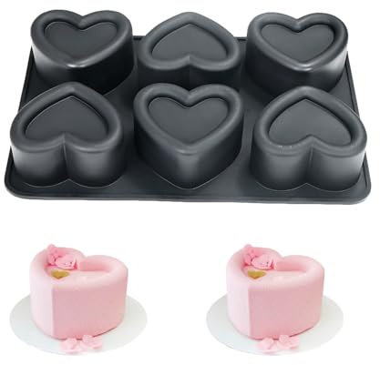 HanQZen 3D Erdbeere & Himbeere Silikon Backformen Set - Flexible Dessertformen für Mousse-Kuchen, Brownies, Gelee, Eis & Süßigkeiten (Frucht-Muster) ((Herzform)(Schwarz))