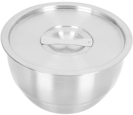 HIAKDOFT 1pezzi Ciotola Per Zuppa in Acciaio Resistente Con Coperchio Ciotola Per Uova Al Vapore Leggera e Facile Da Portare Design Antiscivolo Utilizzabile Per Cuocere Vapore Uova Stufare