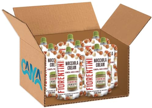 Nocciola Cream 100% Crema Spalmabile di Nocciola Protein in Formato Pocket Senza Glutine (Gluten Free) per fiorentini 90g [BOX da 8 Confezioni]