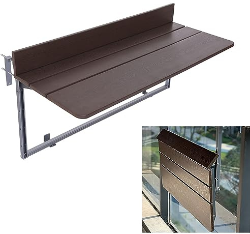 Balcony Hanging Table,Outdoor Balcony Bar Table for Railings Space Saving Hanging Balcony Desk and Table for Deck Railing Accessory for Patio Garden