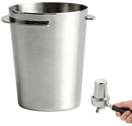 WQNNQW Bicchiere dosatore 51 mm, accessori Barista Coffee Dosing Cup in acciaio inox, portafiltro accessorio tazza dosatore per caffè, adatto per portafiltro da 51 mm, tazza dosatrice espresso