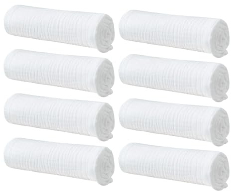 LRXIYODE 8 Pezzi Panni per Ruttini in Cotone 100%, Pannolini Riutilizzabili per Ragazzo Ragazza 43x45 Cm Clip, Assorbenti Bianchi Lavabili per Ragazzo Ragazza