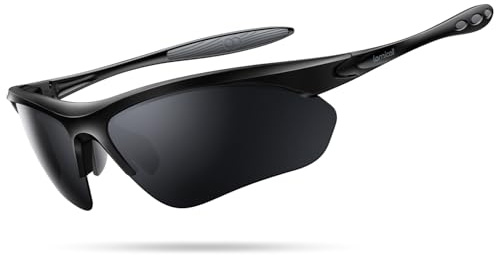 Lamicall Polarizadas Gafas de Sol Ciclismo - [22g & Diseño Envolvente] UV400 Protección, TR90-Marco, Almohadilla Nasal Ajustable, Gafas de Sol Deportivas Multifuncionales para Pesca/Running/Senderismo