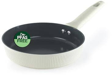 Russell Hobbs Cote Frying Pan 20 Cm, Ceramic Non Stick | Forged Aluminium, Straight Sides, Soft Touch Handle, Induction Compatible, PFOA And PFAS Free Coating, Cream Finish