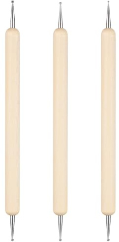 Healeved 3 Pezzi Strumenti per Scultura in Argilla Bulini per Goffratura in Legno e Acciaio Inox, Utensili per Rilievo e Incisione in Ceramica Artigianale