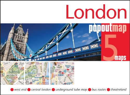 London PopOut Map, 5 maps: West End, Central London, Underground Tube Map, Bus Routes, Theatreland (Popout Maps)