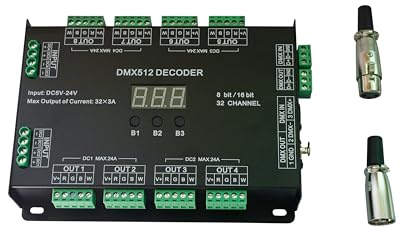 32CH RGBW DMX512 Decoder 8 Bit/16 Bit RGBW LED Controller 32 Channels Driver RGBW LED Strip Light DIM/CT/RGB/RGBW Controllder DC5V-24V