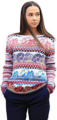 DesignEtte Morning Glory Strickset, feine Merinoseide, Superkid Mohair, Mehrfarbig, Größe L/XXXL, Nr. S-2017, enthält Garn, Prospektmuster und EIN Etikett, Merinowolle, Naturino Multicolour, L/3XL, 36