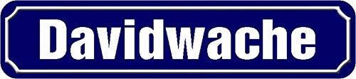 Schatzmix Blechschild Straßenschild Davidwache Metallschild 46x10 cm Wanddeko tin Sign