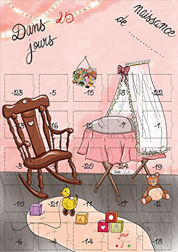 Calendario regalo nascita ragazzo o ragazza conto alla rovescia 25 giorni gravidanza