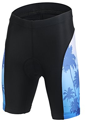 LSHEL Maillot de Cyclisme pour Enfant à Manches Courtes/Shorts Costume de Vélo Séchage Rapide vêtements Course Cycliste, Pantalon,Cocotier Bleu, 15-16ans,170(Stature：160-170cm)
