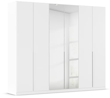 Rauch Möbel Alabama, Kleiderschrank, Farbe Weiß, Breite 271 cm | Schrank, 6-türig, mit Spiegel, Zubehör Classic, für Schlafzimmer, Kinderzimmer, Homeoffice, Gästezimmer, Garderobe, Flur