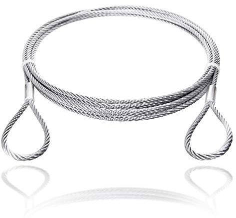 Drahtseile24 Stahlseil mit Ösen, Drahtseil mit Ösen, Schlaufenseil – Stahlseil mit zwei Schlaufen, Drahtseil mit 2 Schlaufen | Ø1,5mm / 30kg Nutzlast | 1m