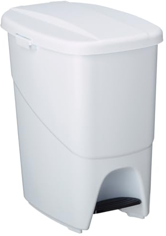 ROSSIGNOL Poubelle de tri 25L, Poubelle à pédale, Poubelle pour le tri sélectif, Corps séparable en 2 parties ECOTRI