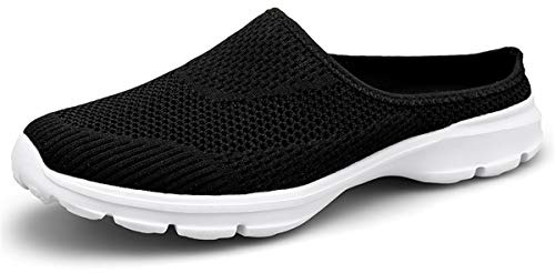 ChicWind Womens Slip-on Sneaker House Slippers Closed Toe Lightweight Mule Shoes Black 9