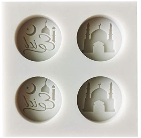 GUMEI Eid Mubarak árabe Fuente Silicona Pastel Fondant Molde Galleta Chocolate azúcar artesanía