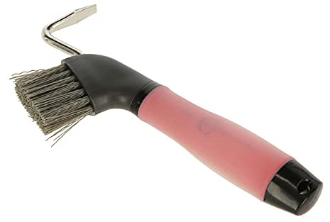 Kerbl Covalliero 3297626 - Raschietto per zoccoli con manico in gel e spazzola, 100 pezzi, colore: Rosso/Nero