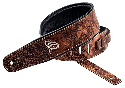 Ortega Guitars Gitarrengurt Länge Verstellbar - Akustik Gitarre / Bass, E-Gitarre, E-Bass - Classic Series - Echtleder, Chestnut Tree (OSCL-2)