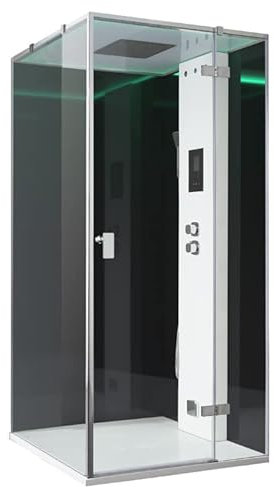 AWT Dampfdusche LD206F15 schwarz/100x100/rechts