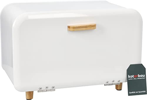KOTARBAU® Boîte à pain émaillée blanche brillante