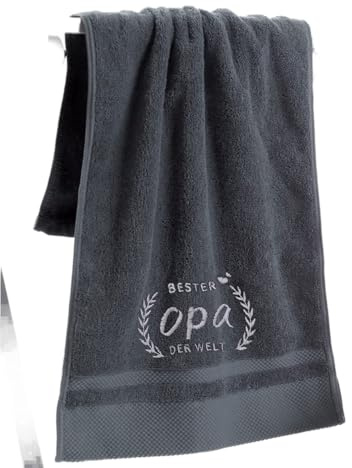 Lightzz Personalisiertes Handtuch für Opa – Bester Opa der Welt Geschenk, Bestickte Vatertag Handtücher 50x100 cm, Geburtstagsgeschenk für Großvater
