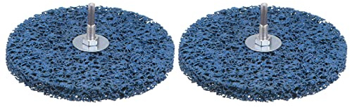 sourcing map 2pcs Paint Stripping Disc Drill Attachment 6 x 1/2 with 1/4 Shaft Strip Clean Discs for Rotary Tool Clean and Remove Paint Coating Rust, Blue