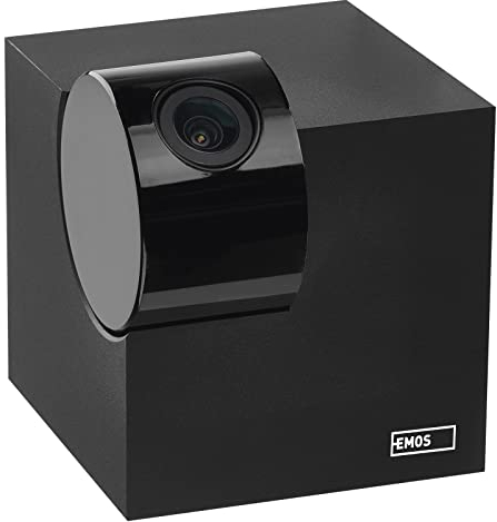 EMOS GoSmart Überwachungskamera mit WiFi und App, Indoor Smart Home Tierkamera, rotierende 1080p IP-Kamera kompatibel mit Alexa, Google Assistant, neigbar und schwenkbar