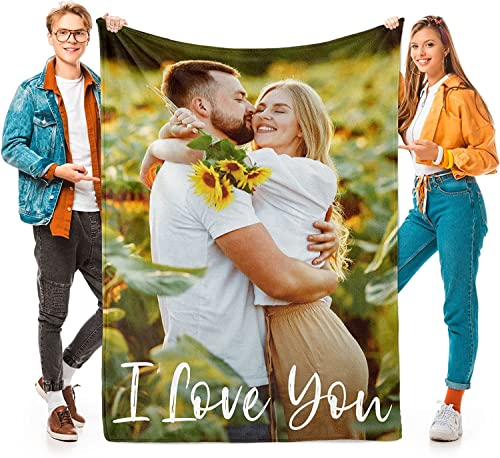 YGFADH Kuscheldecke Flauschig,150 x200cm Personalisierte Decke mit Eigenem Foto Name/Super Weiche Decke fleecedecke/Personalisiertes Kuscheldecke/für Freunde Familie Personalisierte Geschenke
