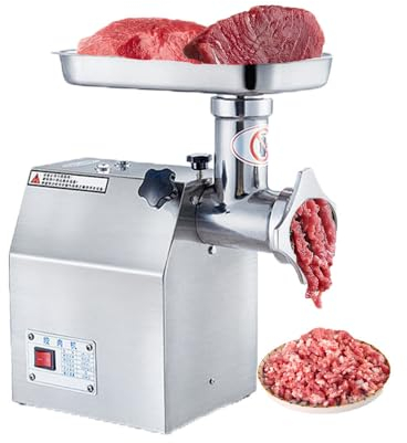 Tritacarne Commerciale, Tritacarne Elettrico, Tritacarne Industriale Pesante, Piastre per Macinazione Insaccatrice, Tubi per Ripieno, Facile da Pulire con Interruttore Impermeabile