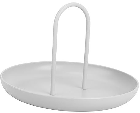 MAGICLULU Plateau Rond de Rangement Bac à Cosmétique Élégant avec Poignée en Alliage D'aluminium et ABS, Décoration Naturelle pour Bureau et Maison