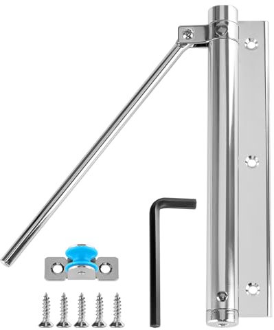 QWORK® Door Closer Aluminum Alloy, Automatically Door Closer, Adjustable Spring Door Closer for Wooden, Residential, Commercial Doors