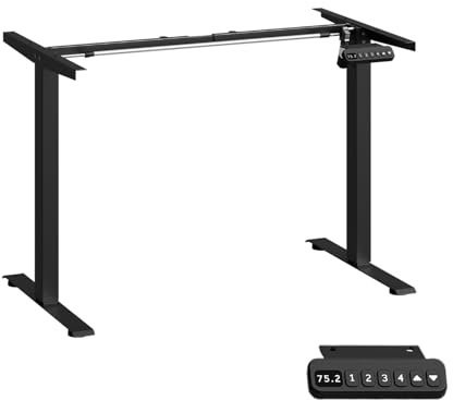 Planetmöbel höhenverstellbarer Schreibtisch elektrisch | Tischgestell, höhenverstellbar, mit Memory-Funktion, höhenverstellbarer Schreibtisch Gestell, belastbar bis 80 Kg, schwarz