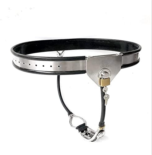 Abschließbares Unsichtbares Chastity Device für Damen, Edelstahl Keuschheitsgürtel Bondage Unterwäsche mit Defäkationsloch Keuschheit Hosen Atmungs Keuschheitskäfig Frau,Silber,70/80cm
