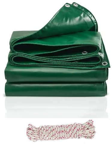 Telone protettivo con occhielli, impermeabile, 2 m x 2 m, Pesante Telo Impermeabile Esterno, 450 g/m², multiuso, resistente agli strappi, resistente al gelo e ai raggi UV, per terrazza