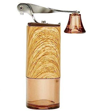 REIFOR Macina caffè Macinacaffè Manuale con Macine in Ceramica Due Barattoli in Vetro Trasparente Manico Regolabile in Acciaio Inossidabile Macinacaffè(Beige)