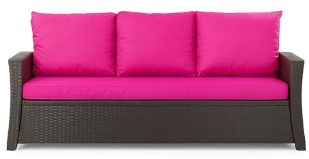 Setgarden® Bankauflage - Outdoor sitzkissen für Gartenbank für polyrattan- Polster Auflage Outdoor - Bankpolster Auflage für Hollywoodschaukel Rattan Sitzbank (Rosa, 150x60x50cm)