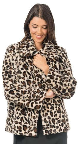 Chaks - Veste en peluche à motif léopard, aspect fourrure
